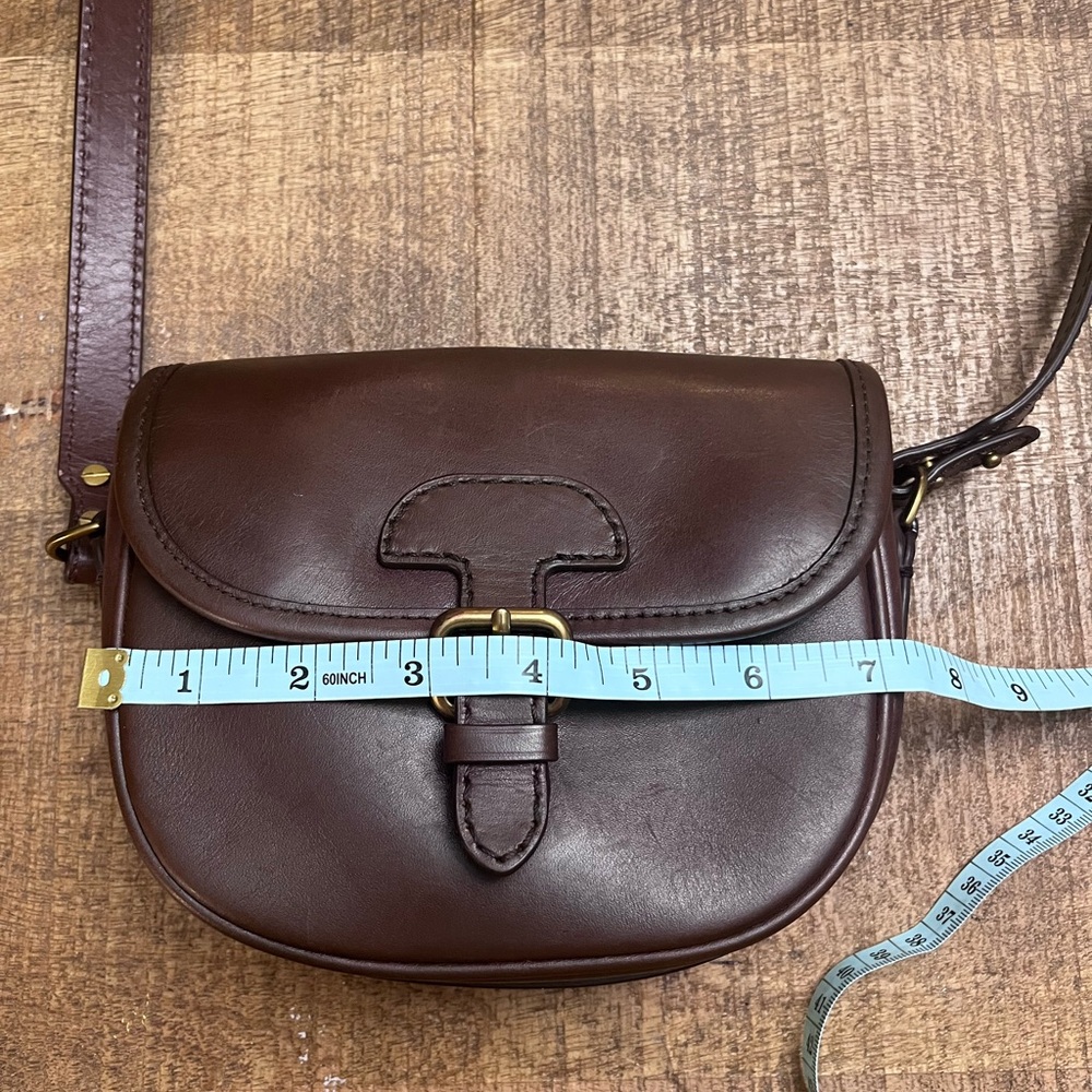 J Crew Elegant Brown 100% Leather Small Saddle Bag - Picture 9 of 10